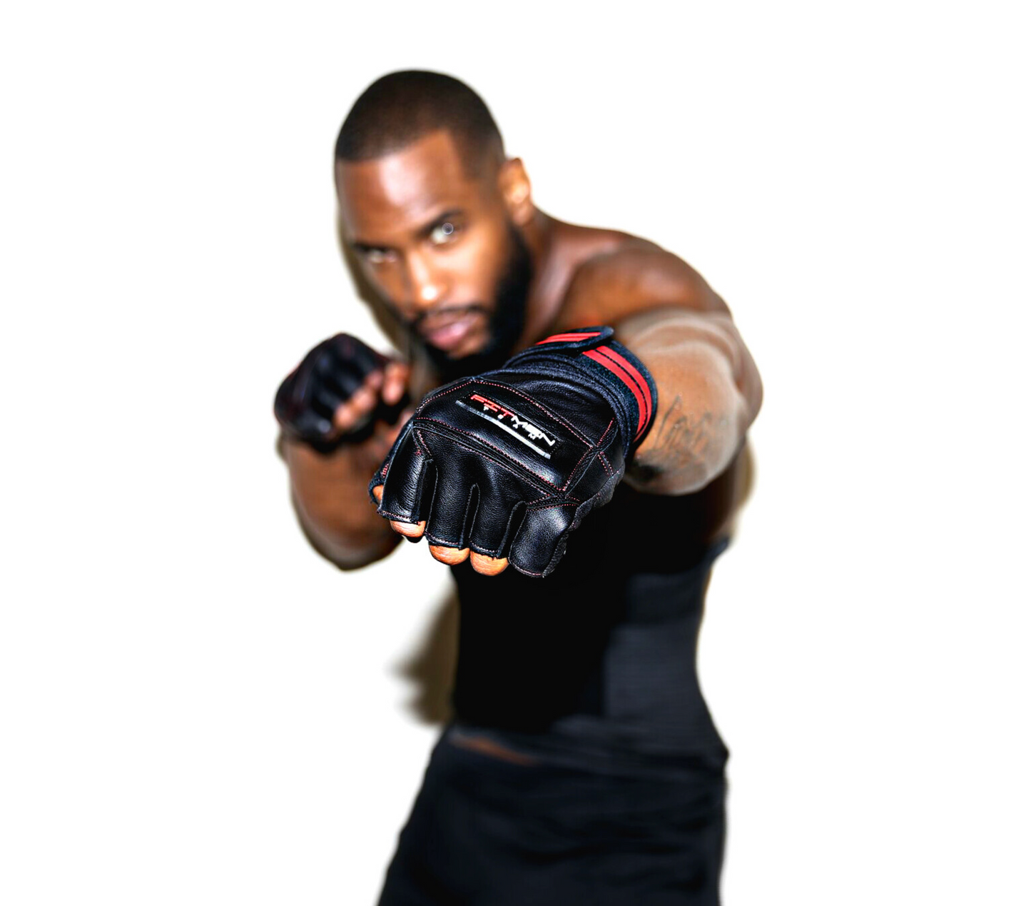 FITMENTEAM - ProGrip Fitness Gloves – Genuine Leather with Enhanced Grip & Wrist Support, Foam Padding, and Integrated Towels"